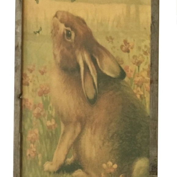 Onlinepartycenter Other - Vintage Bunny Wooden Frame Wall Art Onlinepartycenter Other - Vintage Bunny Wooden Frame Wall Art